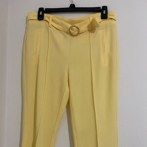 Soho Apparel Yellow Women's Trousers with Belt